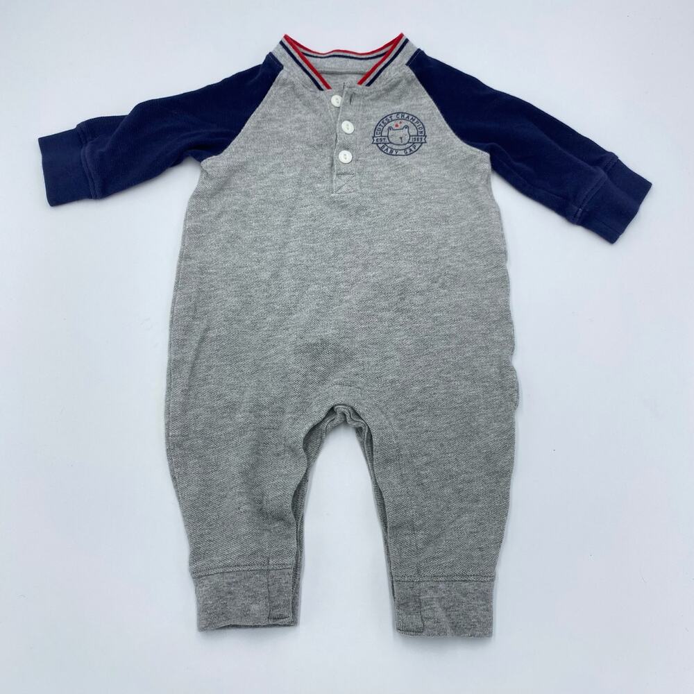 Baby GAP Baby Boy's Grey "Cutest Champion" Raglan One Piece Size 3-6M